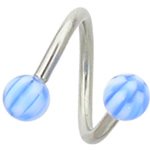 16g Acrylic CHECKER BALL Spiral Twister Eyebrow, Ear, Navel Jewelry Mix My Colors 3mm