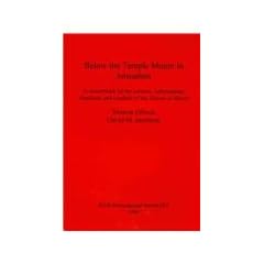 Below the Temple Mount in Jerusalem: A Sourcebook on the Cisterns, Subterranean Chambers and Conduits of the Haram al-Shartf (British Archaeological Reports (BAR) International)