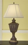 Cordovan Brown Rectangular Tole Styled Table Lamp