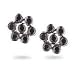 1.70 Cts Black Diamond Flower Earrings in 14K White Gold