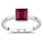 1.04 Cts Ruby Solitaire Ring in Platinum