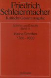 Kritische Gesamtausgabe: Erste Abteilung