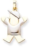 Boy With Cap Charm, Yellow/White Gold