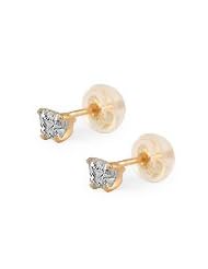 Baby 14K Yellow Gold Cubic Zirconia Butterfly Stud Earrings