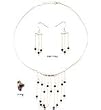 Necklace and Earings Set with Ring Sterling Silver and Garnet Gemstones (gnec209)