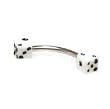 UV Eyebrow with White Dice - Sold as a Pair