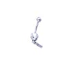 Stainless Steel Initial "Y" Belly Ring with Clear CZ