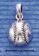 .925 Sterling Silver 3-d Baseball Charm