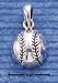 .925 Sterling Silver 3-d Baseball Charm