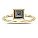 1.00 Cts Black Diamond Solitaire Ring in 14K