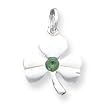 Pendant - Sterling Silver Clover Charm w/Synthetic Stone