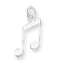 Sterling Silver Music Notes Charm W/18" Chain Necklace Included