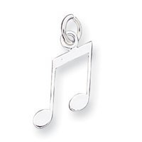 Buy Sterling Silver Music Notes Charm W 18 Chain Necklace Included made by Goldfinger now!