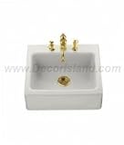 Apron Front/Tile-In Kitchen Sink w/ Four-Hole Faucet Drilling K-6573-4-0
