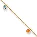 14k 9 Inch Multi-colored Gemstone Anklet title=