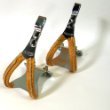 MKS Alloy Bicycle Toe Clips with Leather Accent, Large