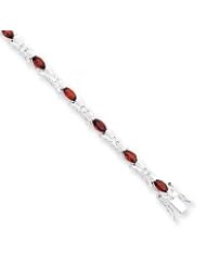 Sterling Silver Garnet & CZ Bracelet