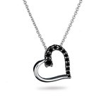 1/4 Ct Black Diamond Heart Pendant in 14K Gold