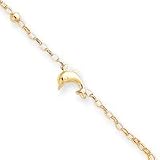 14k Dolphin Anklet - 9 Inch