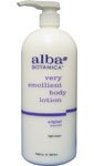 Alba Botanica Very Emollient Body Lotion, Unscented, 32-Ounce Bottle