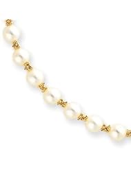14k White Pearl w/2" Extension Necklace - XF138-16"