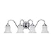 Sea Gull Lighting Darien  Four-Light Vanity, Chrome Finish with Etched Opal Glass #40023-05