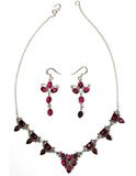 Earring and Necklace Sets Sterling Silver and Garnet Gemstones Handmade Indian Jewelry (gnklcs244)
