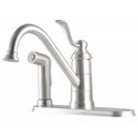 Price Pfister T34-3PS0 Single Handle Kitchen Faucet with Sidespray, Stainless Steel