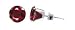 Sterling Silver 3 MM Round Garnet Cubic Zirconia Stud Post Friction Back Earrings