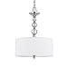 Quoizel DW2817C Downtown 24-Inch Pendant With 3 Uplights with White Linen Shade, Polished Chrome Finish
