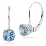 0.50 Ct Aquamarine Stud Earrings in Platinum