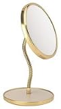 Irving Rice Polished Brass Swan Neck Mirror