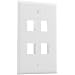 Petra 310-204Wh Keystone Wall Plates (4-Cavity, White)
