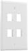 Petra 310-204Wh Keystone Wall Plates (4-Cavity, White)