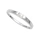 Sterling Silver Baby Ring - Dainty Silver Band with CZ Crystal and April Birthstone Ring (size 3) in Heart-Shaped Black Velvet Gift Box