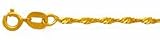 14k Gold Singapore Twisted Chain-1.5mm 16 , 18 , 20 or 24 IN