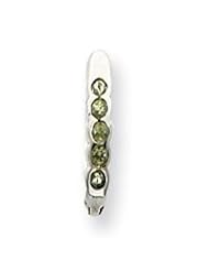Sterling Silver Peridot Hinged Hoop Earrings QE3092"