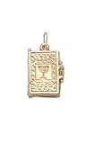Book with Menorah on Cover, 14K Gold Charm