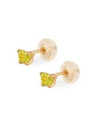 Baby 14K Yellow Gold Citrine C.Z. Butterfly Stud Earrings