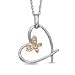 ZALES Diamond Accent Butterfly Tilted Heart Pendant in Sterling Silver and 10K Rose Gold ss word charms