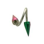 Twisted Navel Belly Ring w/ Titanium Spikes, in 14g (Gauge), Sold Individually