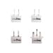 Set of five polarized adapter plugs. These plugs adapt to most outlets found worldwide. For international use with dual voltage appliances ONLY.