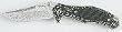 CRACKLED SNOWFLAKE DAMASCUS FOLDER - BLACK