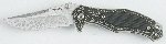 CRACKLED SNOWFLAKE DAMASCUS FOLDER - BLACK