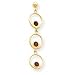 14k Garnet Triple Drop Circle Dangle Post Earrings