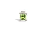 14K White Gold Genuine Square Peridot Pendant