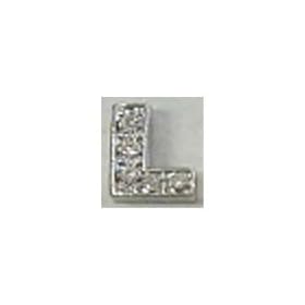 Clearly Charming Crystal Letter L Heart Locket Charm Number, Text Theme