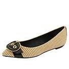 BCBG Max Azria Emlyn | Women's Dress Flat Shoes BlackPatent/Natural Straw