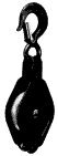 Oval Steel Tackle Blocks - 5 SINGLE TACKLE BLOCK 5/8 ROPE