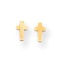 Sardelli - 14kt Polished Gold Tiny Cross Screwback Earrings